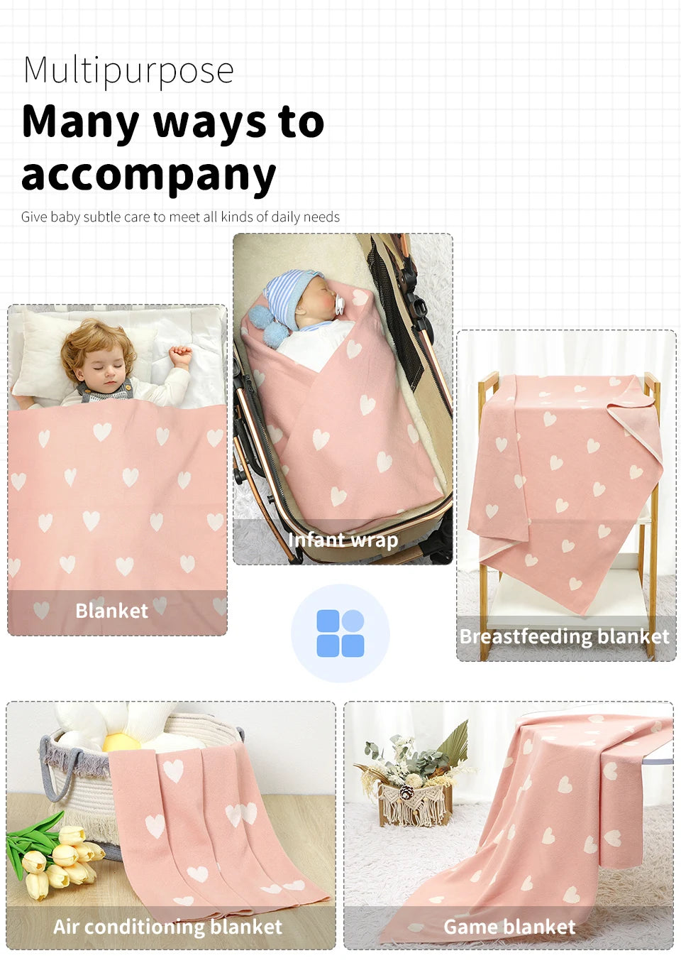 Baby Knitted Cotton Blankets 90*70cm Newborn Boys Girls Monthly Swaddle Wrap Sleep Covers Stuff Breathable Toddler Infant Sheets