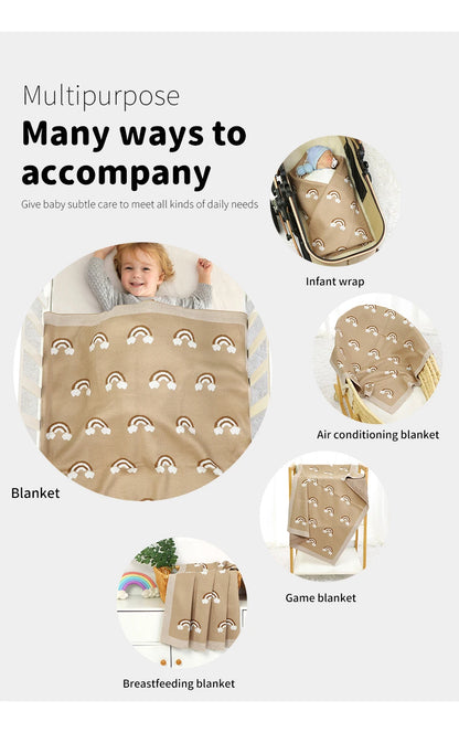 Baby Blankets Newborn Swaddle Wrap 90*70cm Breathable Knitted Infant Boys Girls Crib Cellular Toddler Kids Throw Receiving Quilt