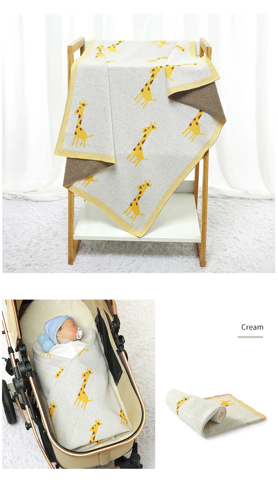 Baby Blanket Cotton Newborn Infant Boys Girls Stroller Bed Sleeping Quilts Covers 100*80cm Knitting Toddler Outdoor Playing Mats