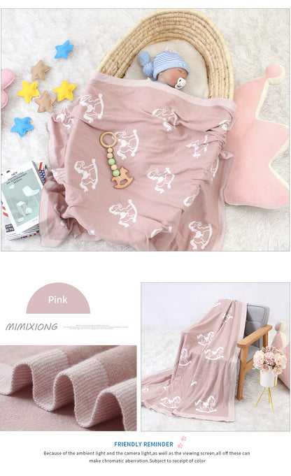 Baby Blankets All Seasons Comfortable Newborn Boys Girls Cotton Stroller Bassinet Swaddle Wrap Sleep Covers Stuff 100*80cm Mats