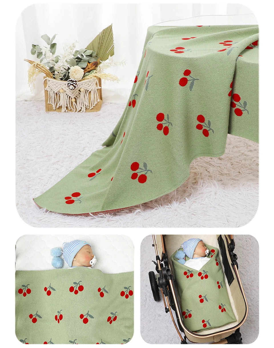 Baby Blanket Newborn Knitted Month Stroller Bedding Swaddle Wrap Sleepsack Stuff 90*70cm Toddler Infant Boys Girls Carseat Cover