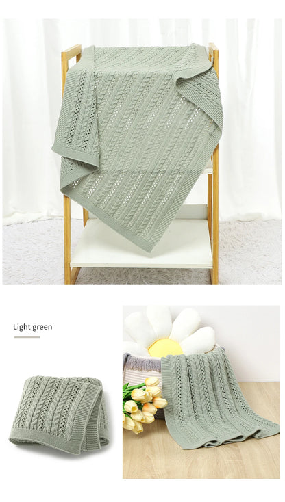 90*70cm Knitted Baby Blankets Newborn Boys Girls Stroller Crib Swaddle Wrap Blanket Toddler Outdoor Throwing Playing Quilts Mats