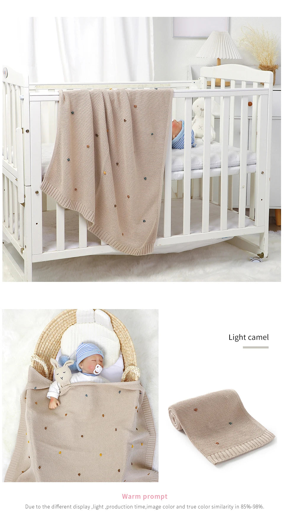 Newborn Baby Blankets 90*70cm Knitted Infant Kids Boys Girls Ultra-Soft Cotton Muslin Swaddle Wrap Stuff Toddler Comforter Sheet