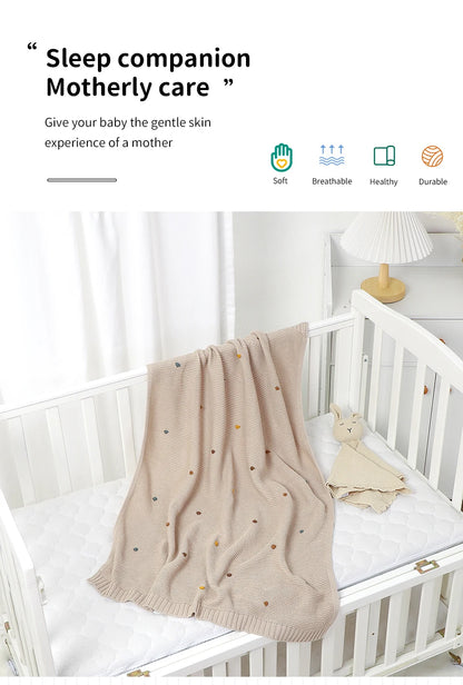 Newborn Baby Blankets 90*70cm Knitted Infant Kids Boys Girls Ultra-Soft Cotton Muslin Swaddle Wrap Stuff Toddler Comforter Sheet