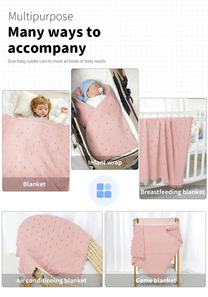 Baby Blankets Knit Newborn Girls Boys Stroller Bedding Quilts Covers 90*70cm Fashion Solid Plaid Super Soft Infant Swaddle Wrap