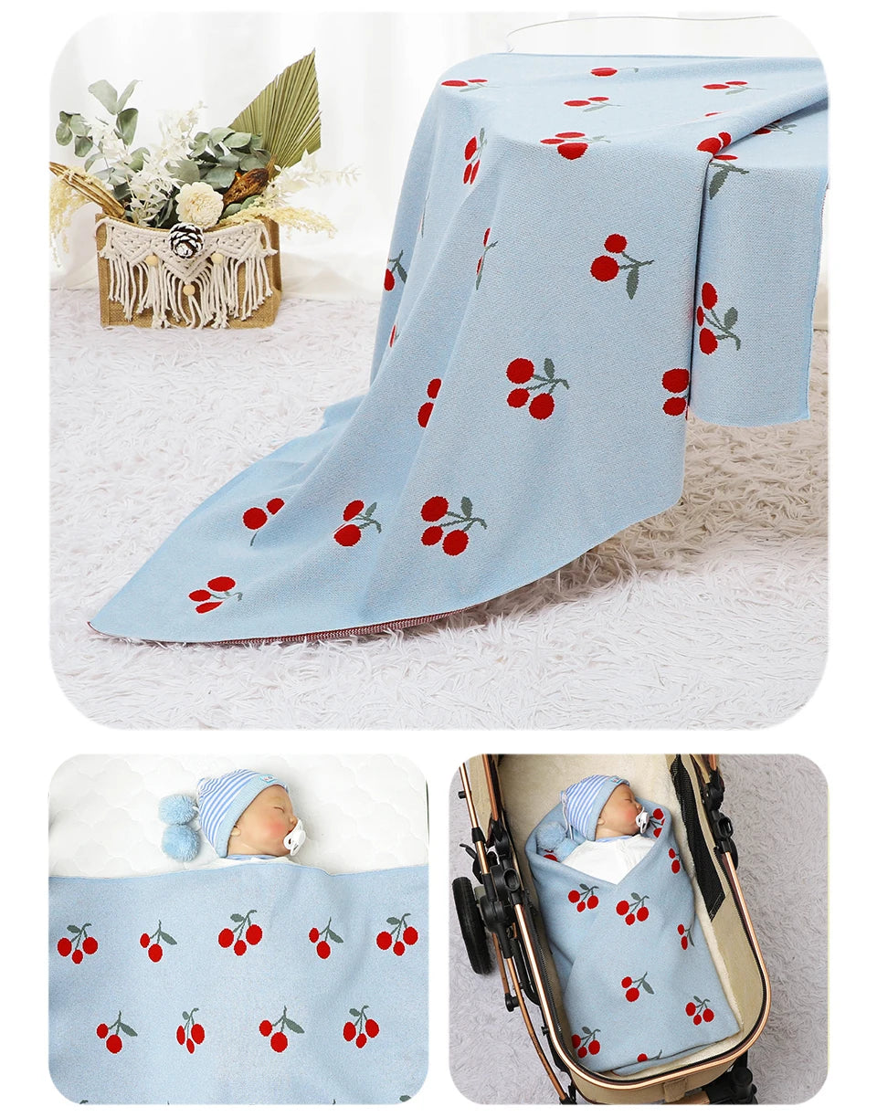 Baby Blanket Newborn Knitted Month Stroller Bedding Swaddle Wrap Sleepsack Stuff 90*70cm Toddler Infant Boys Girls Carseat Cover