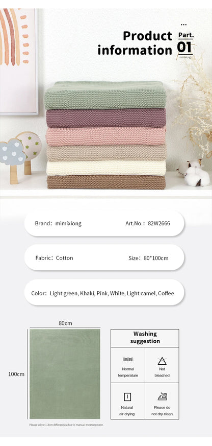 All Seasons Baby Blankets Multifunction Cotton Newborn Boy Girl Solid Stroller Nursery Swaddle Wrap Plaid 100*80cm Throwing Mats