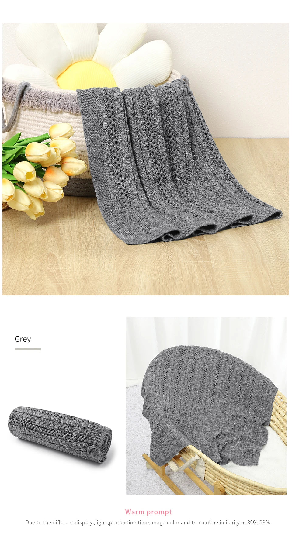 90*70cm Knitted Baby Blankets Newborn Boys Girls Stroller Crib Swaddle Wrap Blanket Toddler Outdoor Throwing Playing Quilts Mats