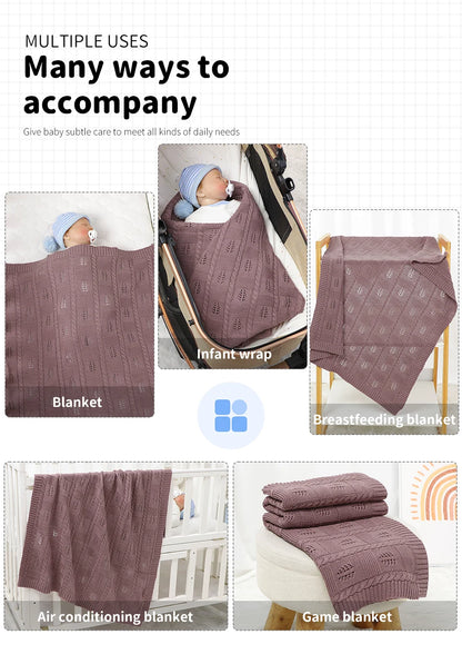 Baby Swaddle Wrap Blankets Knit Newborn Boys Girls Month Stroller Bedding Sleep Covers Stuff Solid 90*70cm Infant Receiving Mats