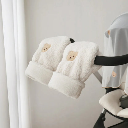 Korean Baby Stroller Handle Warm Pram Gloves Windproof winter Baby Stroller Accessories