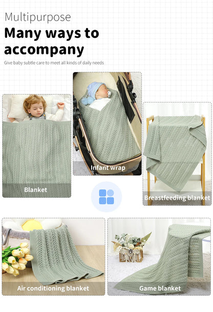 90*70cm Knitted Baby Blankets Newborn Boys Girls Stroller Crib Swaddle Wrap Blanket Toddler Outdoor Throwing Playing Quilts Mats