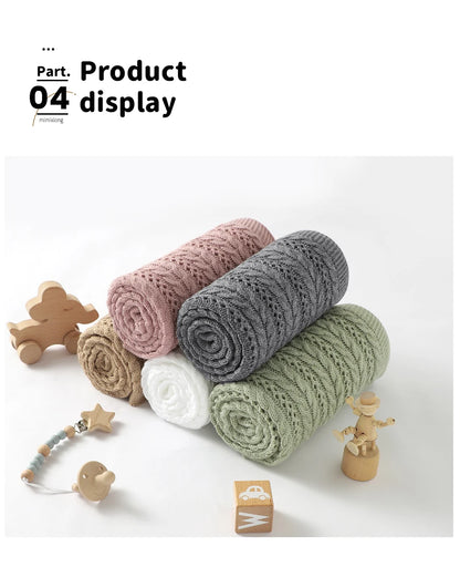 90*70cm Knitted Baby Blankets Newborn Boys Girls Stroller Crib Swaddle Wrap Blanket Toddler Outdoor Throwing Playing Quilts Mats