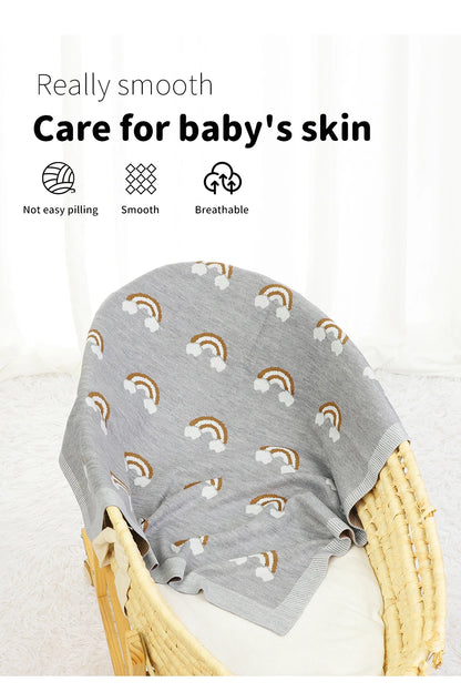 Baby Blankets Newborn Swaddle Wrap 90*70cm Breathable Knitted Infant Boys Girls Crib Cellular Toddler Kids Throw Receiving Quilt