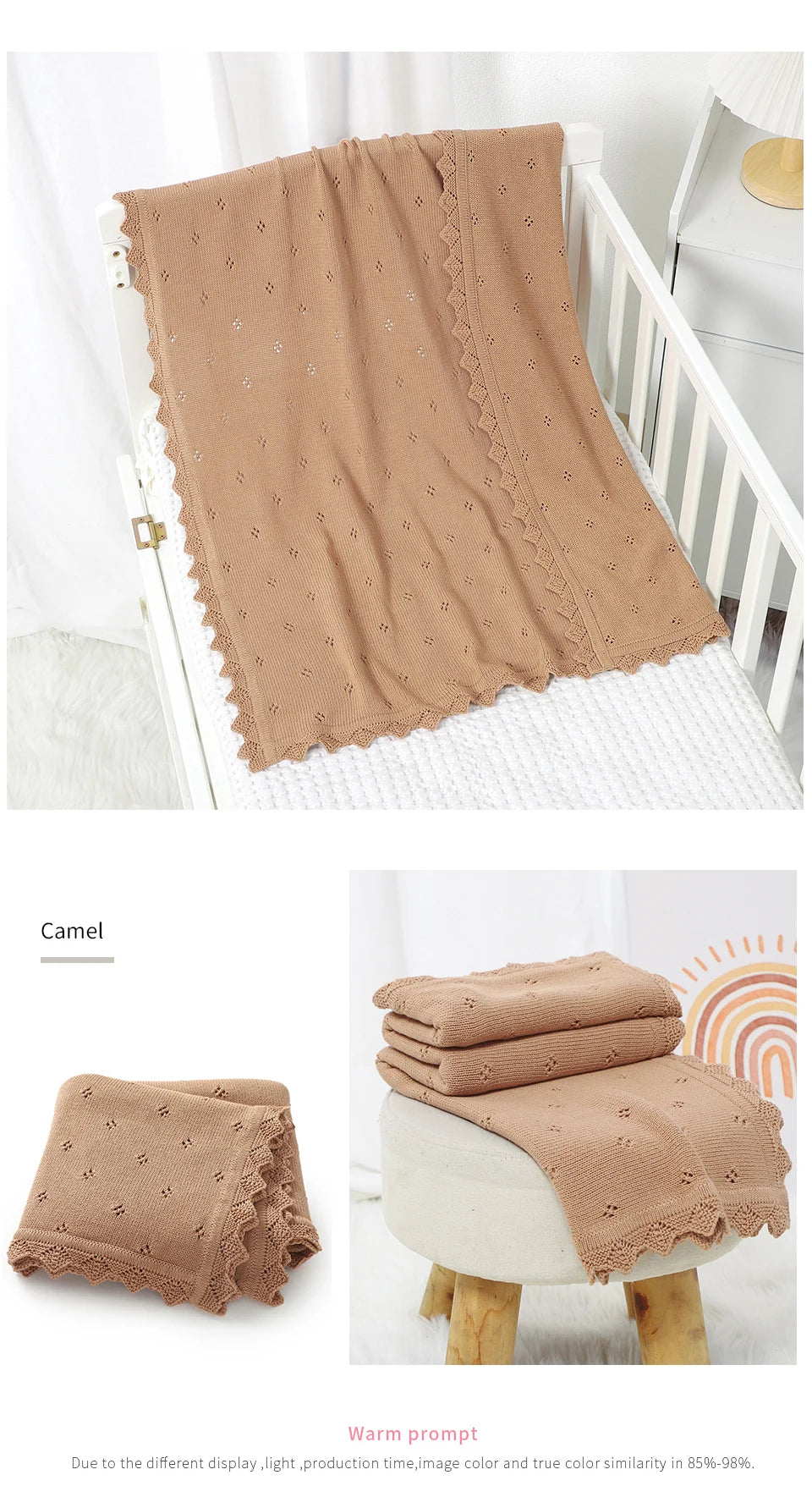 Baby Blankets Knit Newborn Girls Boys Stroller Bedding Quilts Covers 90*70cm Fashion Solid Plaid Super Soft Infant Swaddle Wrap