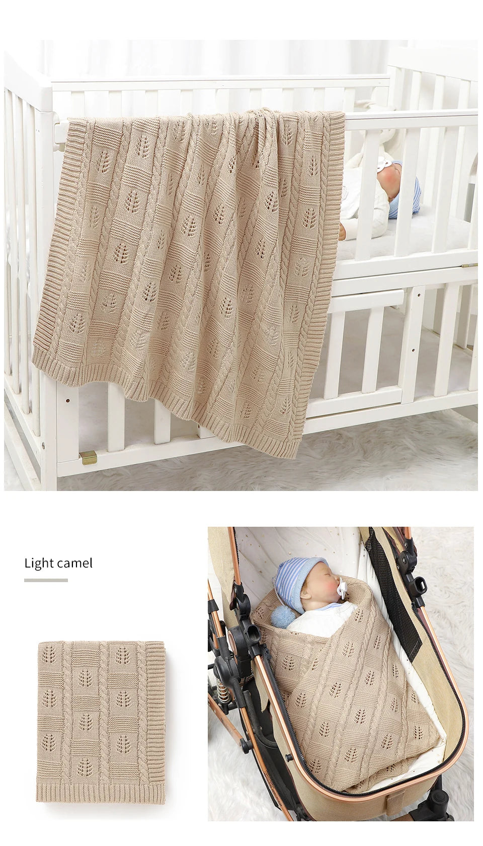 Baby Swaddle Wrap Blankets Knit Newborn Boys Girls Month Stroller Bedding Sleep Covers Stuff Solid 90*70cm Infant Receiving Mats