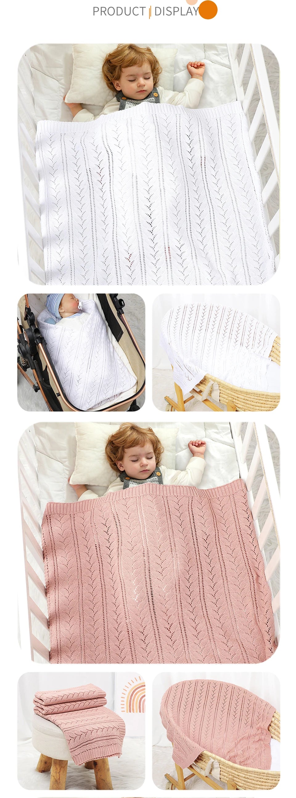 Cotton Newborn Baby Swaddle Blankets 90*70cm Knitted Infantil Netural Sleeping Quilts Bedding Covers Toddler Boys Girls Crib Nap