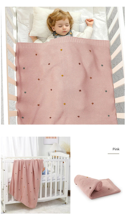 Newborn Baby Blankets 90*70cm Knitted Infant Kids Boys Girls Ultra-Soft Cotton Muslin Swaddle Wrap Stuff Toddler Comforter Sheet