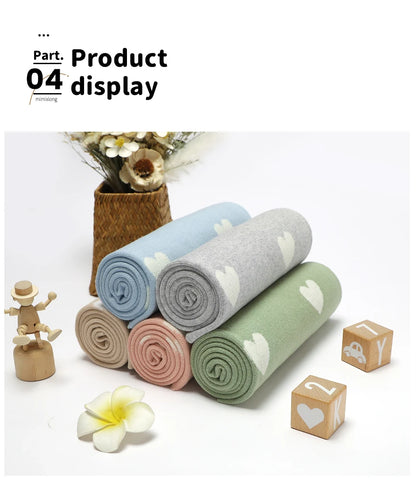 Baby Knitted Cotton Blankets 90*70cm Newborn Boys Girls Monthly Swaddle Wrap Sleep Covers Stuff Breathable Toddler Infant Sheets